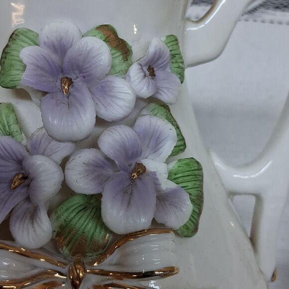 3 pc 14K Gold trim Porcelain Pitcher,bowl,& Plate,Vtg. - Picture 5 of 14